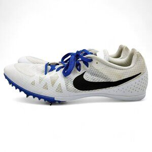 Nike Zoom Rival M8 Shoes Racing Track Spikes White Blue 806555-100 Men's Size 13